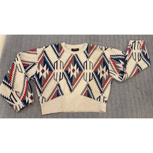 Ariat Chimayo Collection Tribal Print Cropped Sweatshirt Women’s M Cotton Blend - Picture 1 of 10